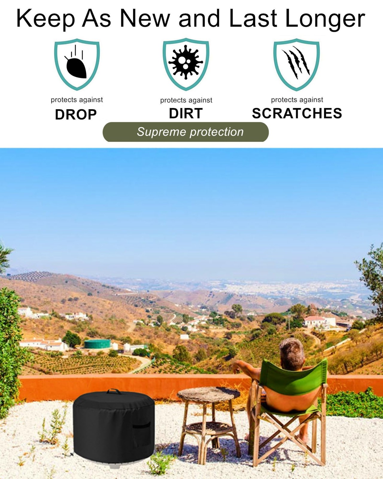 Round Smokeless Fire Pit Cover for Stove Bonfire, Stove Bonfire Shelter Cover... thumbnail 7