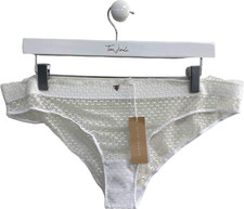 Beija London White Waves Honeycomb lace Brief Size 4 UK 18/20