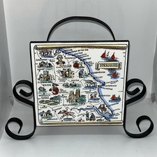 YORKSHIRE Ceramiczny list na płytki i żelazko, uchwyt na serwetki. Vintage.  