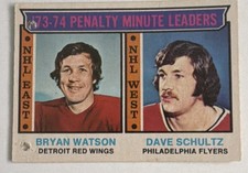 O-Pee-Chee 1973-74 NHL Penalty Minute Leaders #5 Watson Schultz Red Wings Flyers