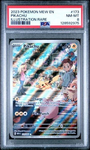 2023 POKEMON MEW EN-151 ILLUSTRATION RARE #173 PIKACHU PSA 8