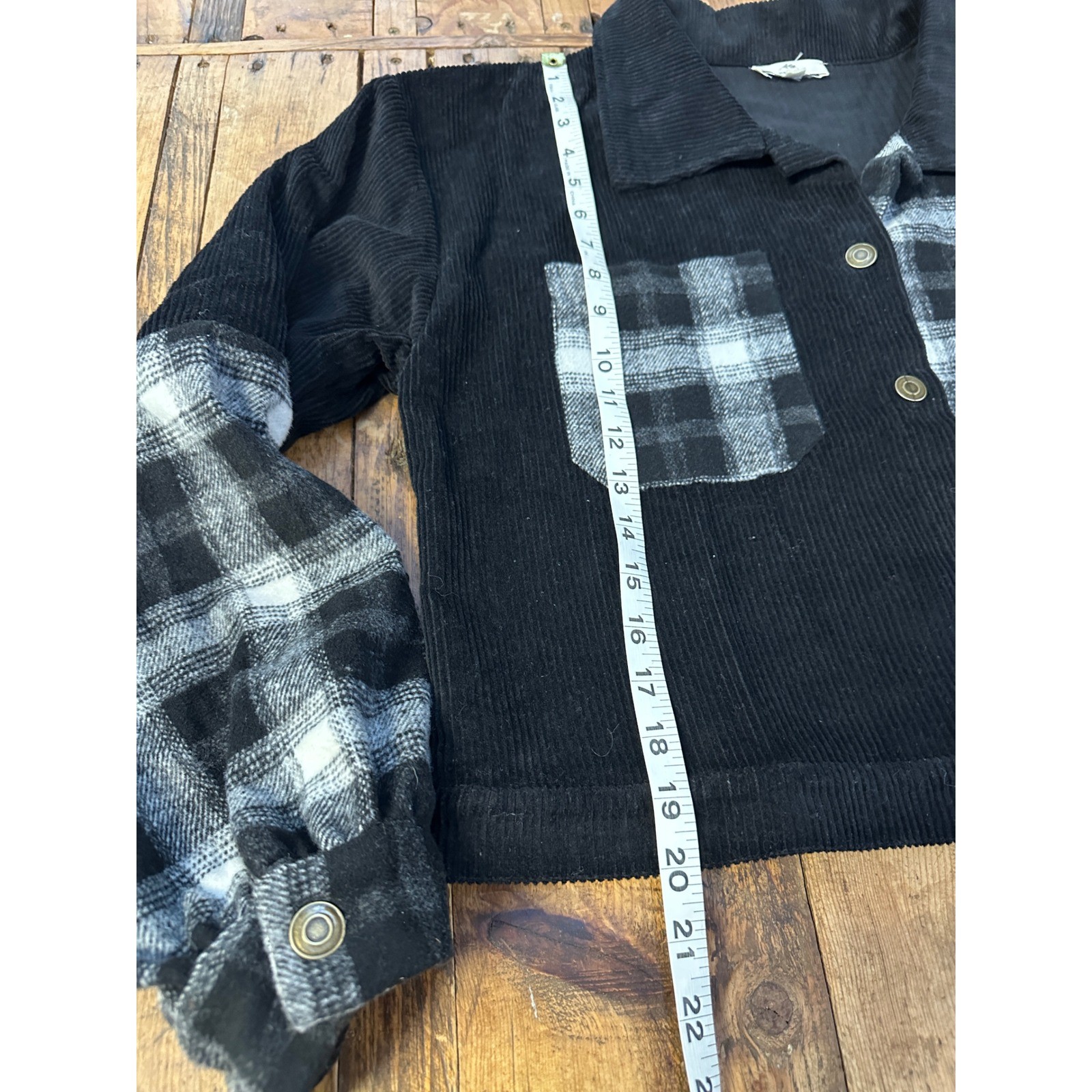 Entro Corduroy Plaid Patchwork Jacket Women's M C… - image 9