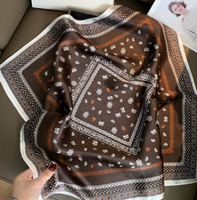 100 Silk Mulberry Shawl Scarf Neckerchief 21'' polka dot Print Bandana Wrap new