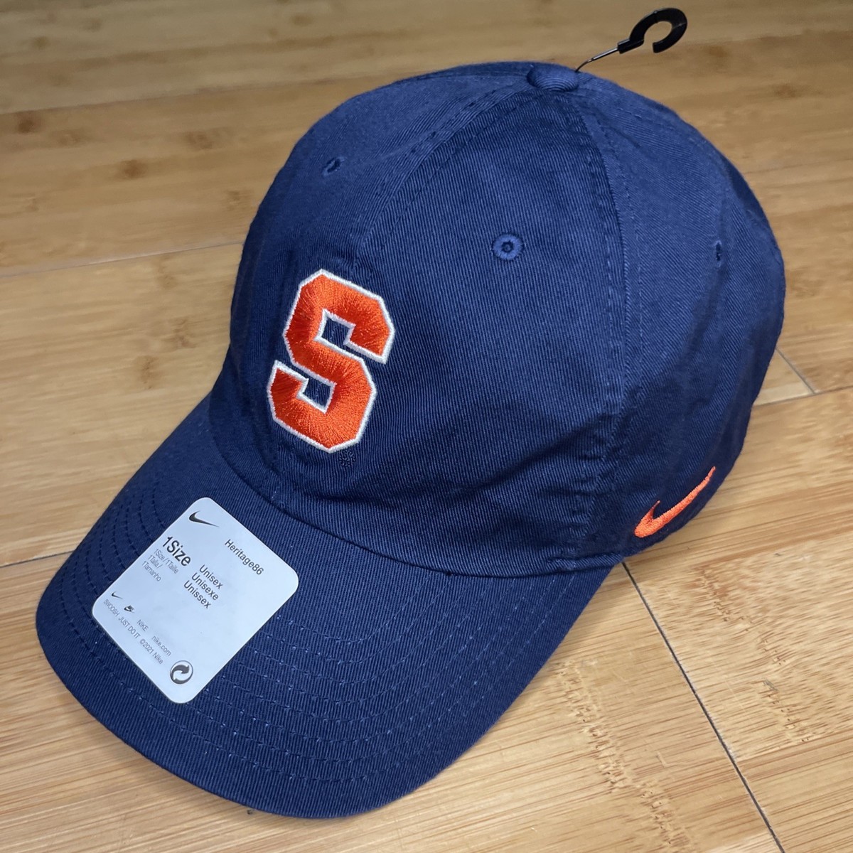 Nike Heritage 86 Syracuse Orange Navy Blue Swoosh Strapback Dad Hat Cap NCAA