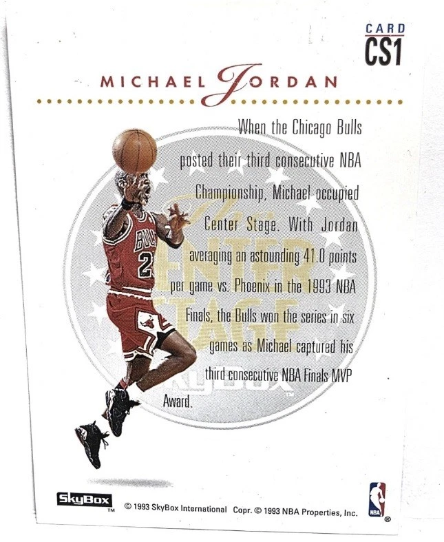 Skybox Premium 1993 escenario central Michael Jordan #CS1 Foto 2 de 2