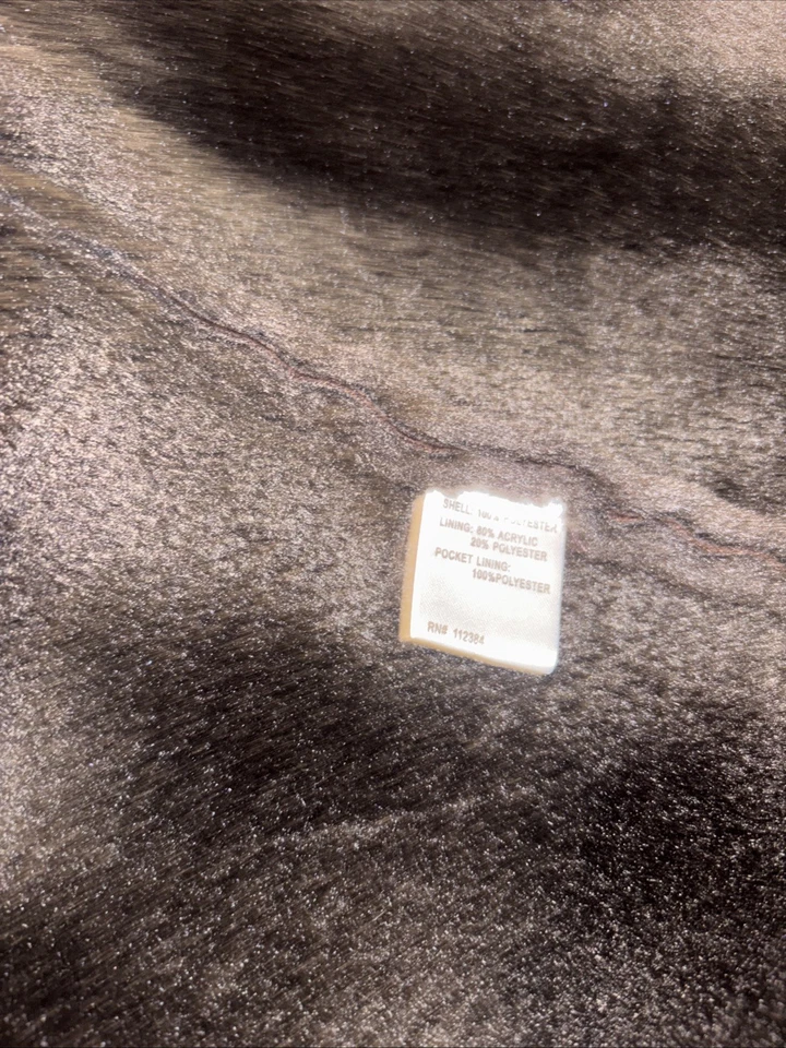 Abrigo Chaqueta Forrada de Piel Sintética CALVIN KLEIN Marrón y Negro - Para Mujer Talla L GRANDE Foto 4 de 4