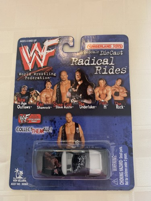 #ad 1999 WWF Radical Rides Stone Cold Steve Austin Black Car 1:64 Scale Diecast $11.20