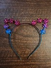 Claire’s Pink Purple Rhinestone Floral Cat Ears Headband - Preowned — photo 2