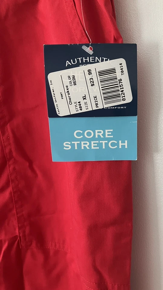 Cherokee Workwear Women's V-Neck Scrub & Pants Set - 2XL Bright Red - Image 4 of 4