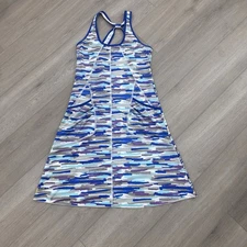 Lole racerback tennis dress multicolor blue medium 