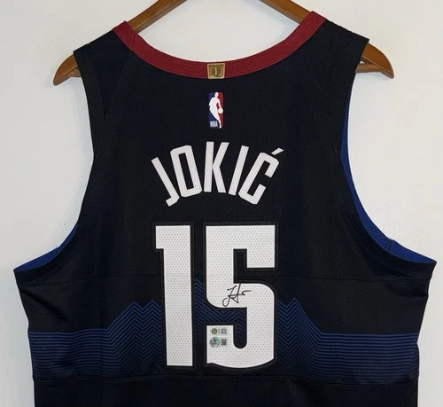 Nikola Jokic Signed Denver Nuggets Nike ADV NBA Authentic City Jersey USASM BAS