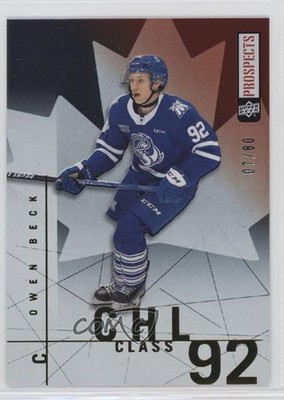 2022-23 Upper Deck CHL 2001 Throwback Gold Achievement 7/80 Owen Beck #A6 0r4