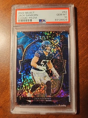 2022 Panini Select Football Cosmic Jack Sanborn #62 PSA 10
