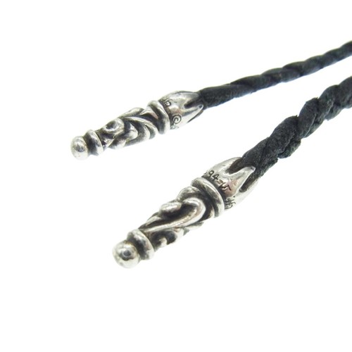 Chrome Hearts No Original Leather Braid Scroll Blade Necklace d #ED BEA - Picture 2 of 4