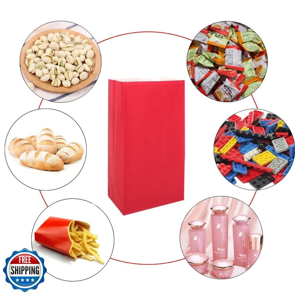 KEYYOOMY Small Red Paper Bags Red Party Favor Bags Wedding Party Goodie Bag P - Imagem 4 de 4