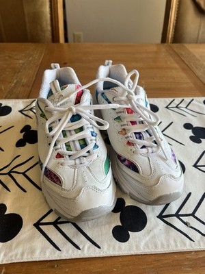 Sketchers Women s Size 8 D Lites Summer Fiesta Athletic Sneakers White Read