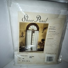 two white Sheer panel curtains 60x63 solid straight length never used