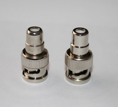 2-Pack RCA Female to BNC Twist-Lock Male 75-ohm Coaxial Adapters