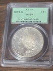 1881-S San Francisco Morgan Silver Dollar PCGS MS64 Old Green Holder