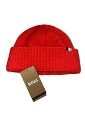 Hugo Boss Men's Beanie Hat One Size Red Winter Brand New Boss