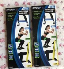 2 Pro Strength 3 Pack Resistance Band Set: Light, Medium  Heavy Color Coded