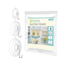 RELBRO Suction Cup Hooks, Window Suction Cups with Metal Hooks, Removable and...