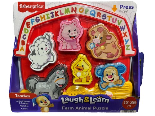 Fisher-Price Laugh & Learn Farm Animal Puzzle Shape Sorting Baby Toy with Music - Picture 1 of 3