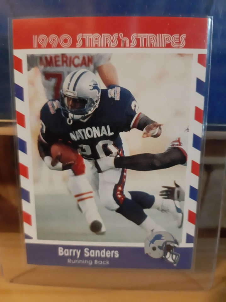 Barry Sanders 1990 Fleer Stars ’n Stripes #44 Detroit Lions NFL Card