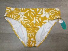 Mynah Mustard Yellow White Floral Bikini Plus Bottom Size XXL Nwt