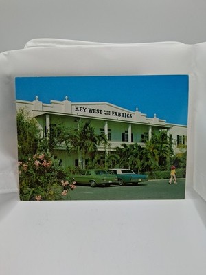 House of Hand Print Fabrics Key West Florida Industry Chrome Vintage Post Card