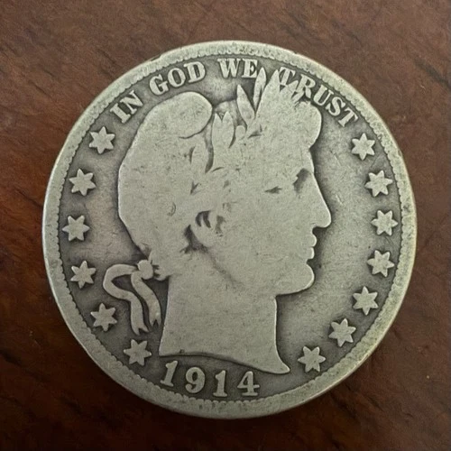 1914-S Barber Silver Half Dollar Coin