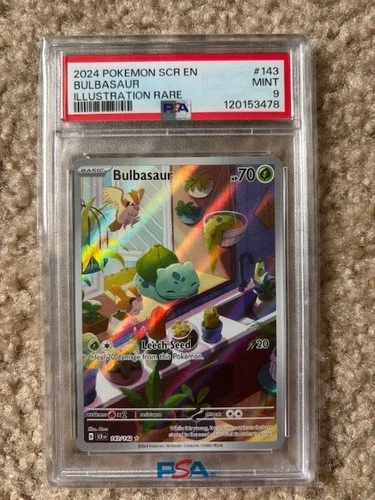 2024 Pokemon SCR EN Illustration Rare #143 Bulbasaur Mint PSA 9
