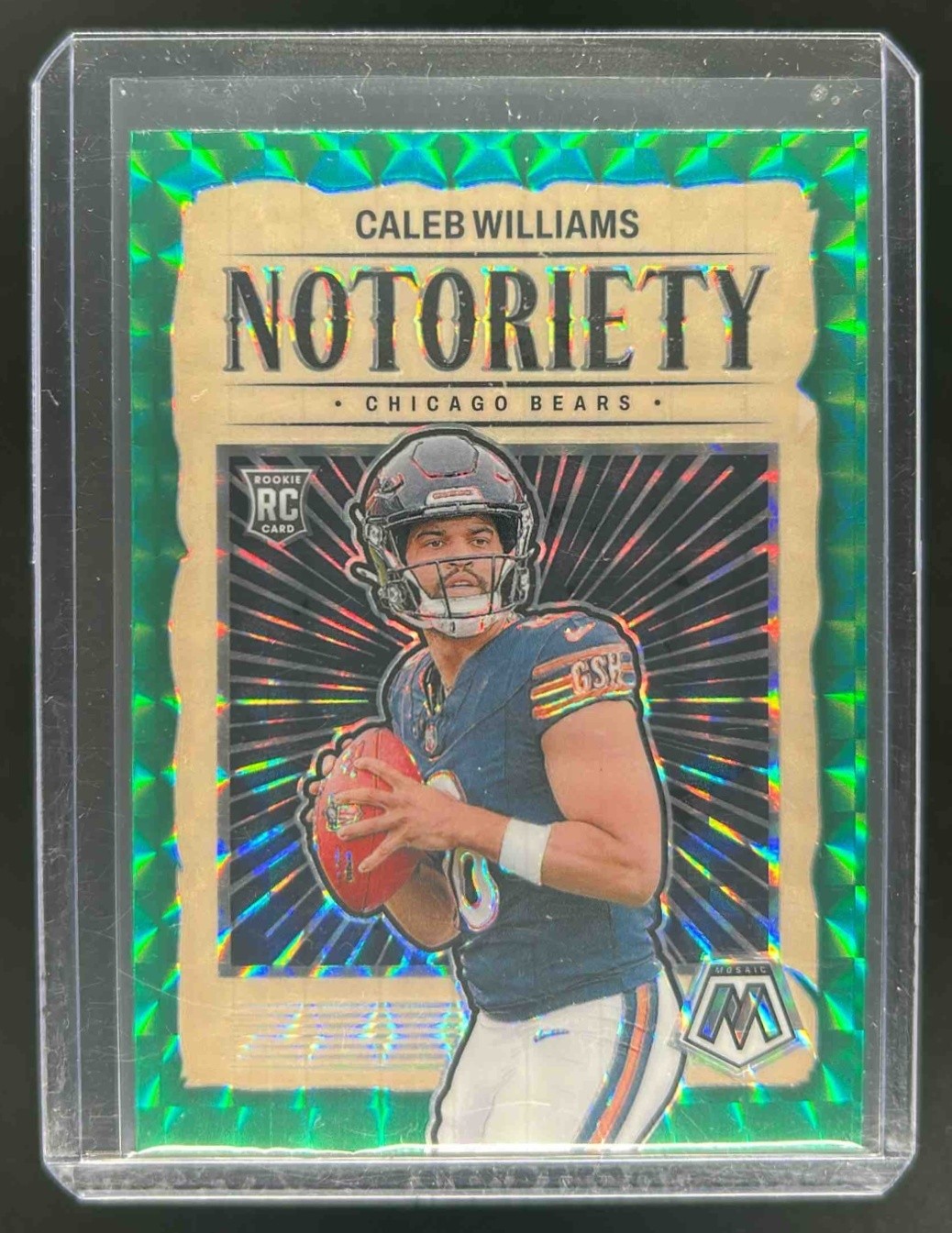 2024 Mosaic Caleb Williams Notoriety RC Green Rookie #18 Bears
