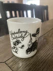 Vintage 1950s Hazel Atlas Black Hopalong Cassidy Childs White Milk Glass Mug Cup