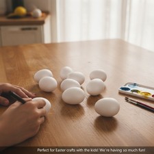 2.75inch White Craft Foam Eggs, 12 Pack - Ideal for Holiday Decorations