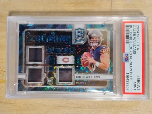 2024 Panini Spectra RC Caleb Williams 3 Patch  Blue Prizm /60 PSA 9 🔥🔥(POP) 5
