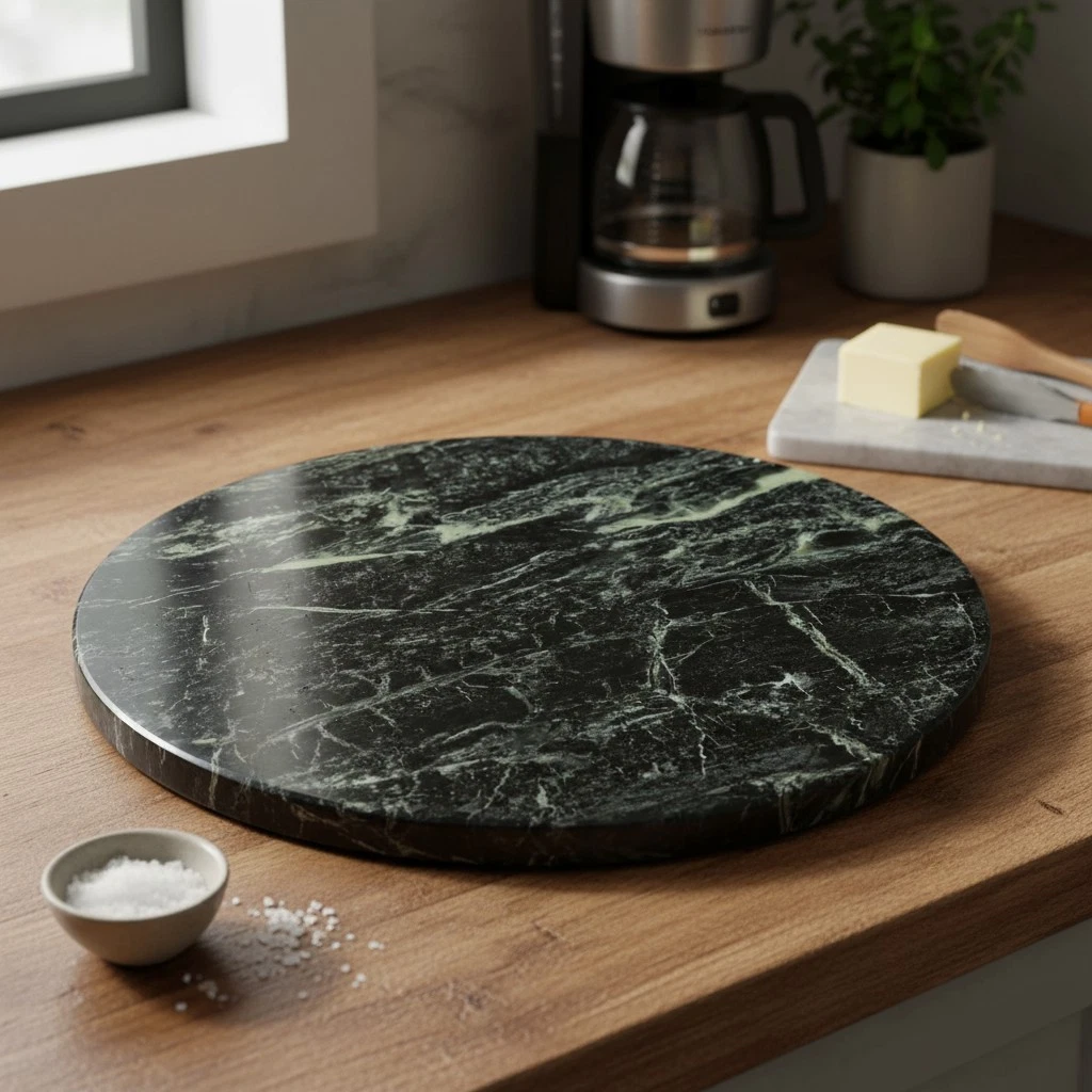 Marble Cutting Board Green 11 inch Round Handcrafted Cheese Charcuterie
Opens in a new window or tab