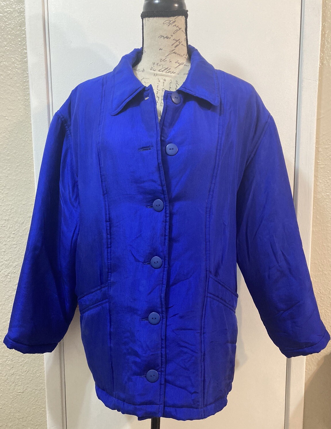 MELROSE Silk Jacket Button Up Collared Pockets Li… - image 1