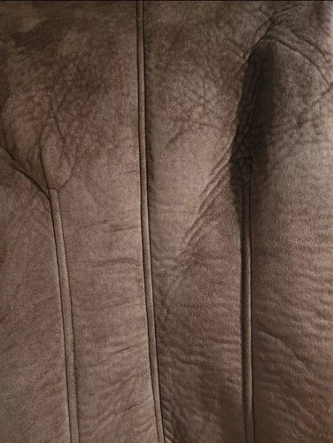 Relativity Brown BOMBER Beige Faux Fur Trim jacket Size Large - Picture 4 of 4