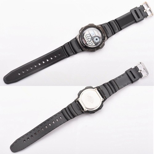 Watch Strap for Casio AE-1000W/AQ-S810W 18mm Cambered Rubber Strap - Picture 10 of 29