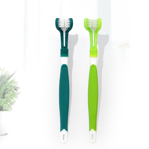 Dog Toothbrush Multi-angle Three Sided Pet Cat Mouth Oral Care Teeth Cleaning AU - Picture 8 of 22