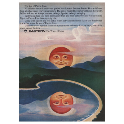 1969 Eastern Airlines: The Sun of Puerto Rico Vintage Print Ad