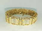 14k Yellow Gold Finish 8 inch 8Ct Men's Round Cut Diamond Bracelet