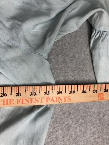 Terra & Sky taglia 14W Chambray Boho top stile contadino hi-lo con volant - Foto 3 di 7
