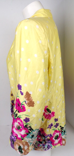 Chaqueta Blazer Grande Floral Amarillo De Colección Notaciones Mujer Forrada Lunares Blancos - Imagen 5 de 11