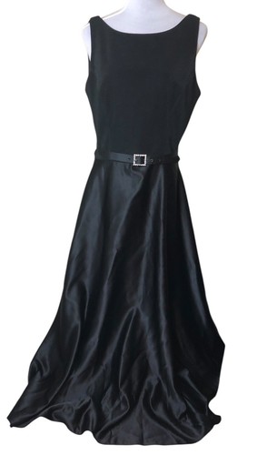 Vintage Jessica Howard Black Long Gown Tuxedo Back Sleeveless Dress Size 12 - Picture 4 of 14