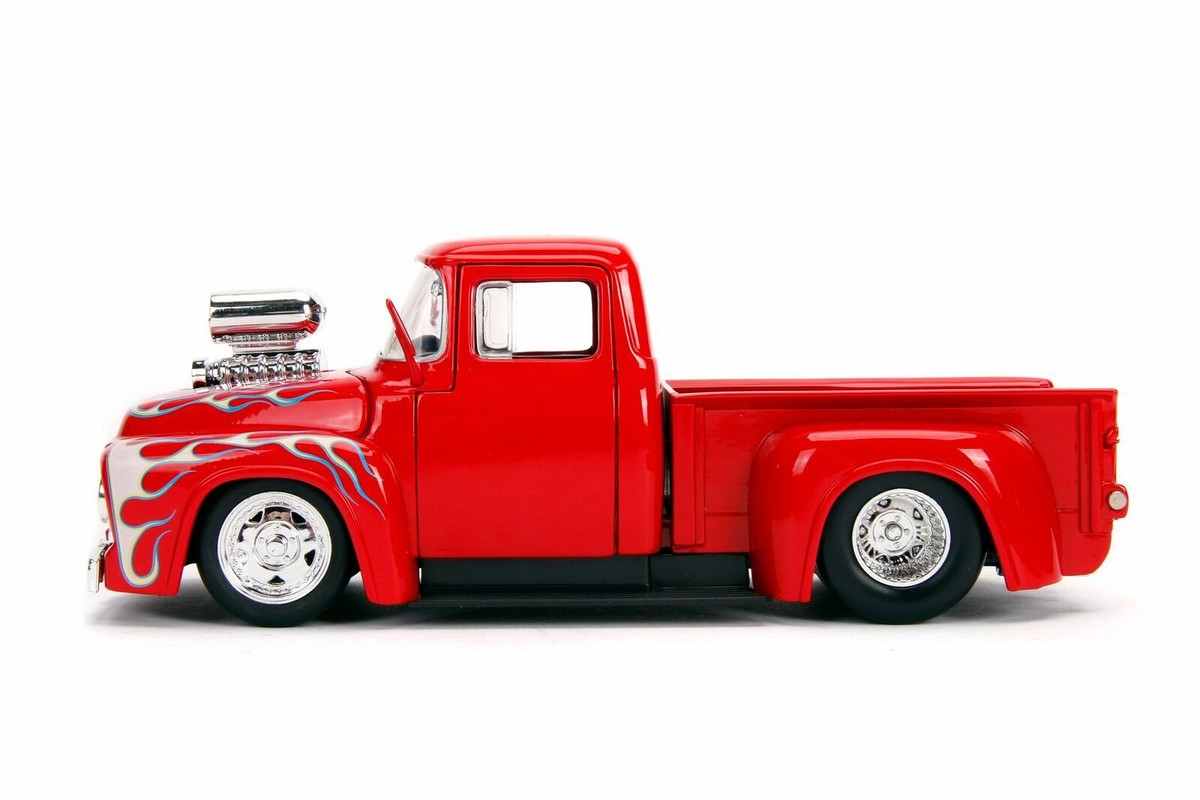 JADA JUST TRUCKS 1956 FORD F100 BLOWER ENGINE RED 1:24 WITH