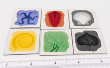 1998 Fossil Board Game Replacement Lot 6 Colored Token Parts