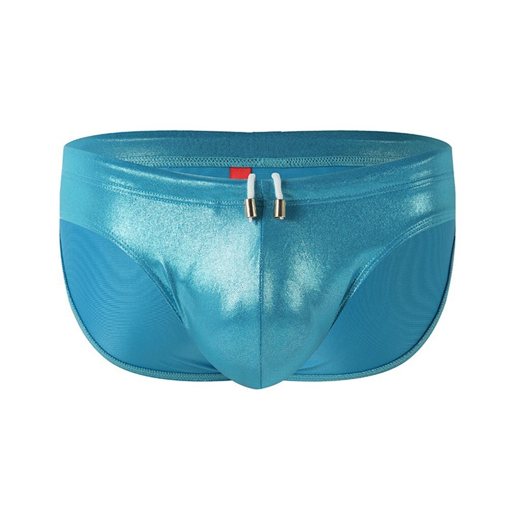 Sexy Mens Leather Bikini Boxer Briefs Wet Look Underwear Pouch Thongs M