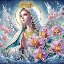 Religious Diamond Art Painting Kits for Adults, 5D Virgin Mary Special Shape Dia